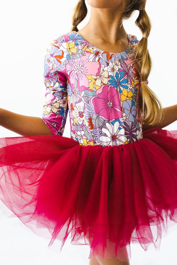 mauve-whats-up-buttercup-3-4-tutu-leotard Mila &  Rose - Sophia's Style-Mauve What's Up Buttercup 3/4 Tutu Leotard-6-12M--1